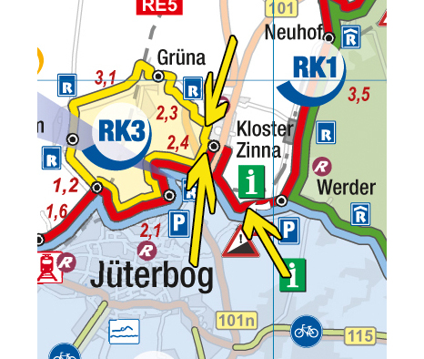 Karte Kloster Zinna bis Werder