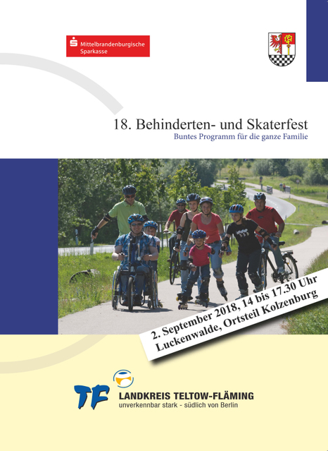 Plakat zur Ankündigung des 18. Behinderten- und Skaterfestes | Foto: Landkreis TF 