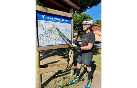 Foto: Mit Skiroller über die Flaeming-Skate.